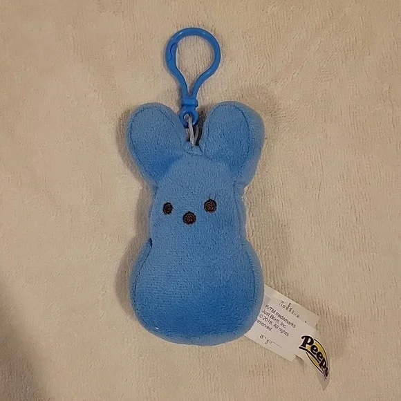 Peeps Toys Just Born Easter Peeps Blue Bunny Backpack Keychain